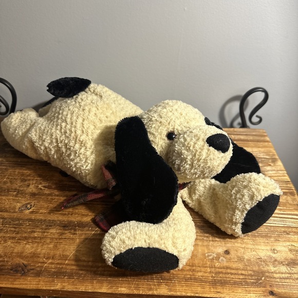Gund Other - Gund Plush Peanut the‎ Floppy Dog Spotted Eye Puppy Stuffed Animal Plaid Bow 18"